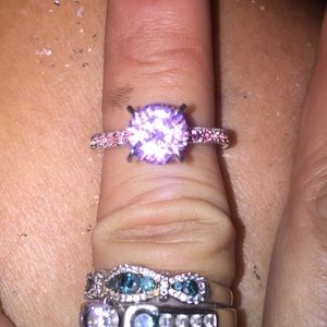 Pink sapphire engagement ring